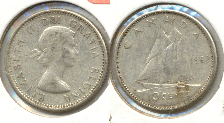 1962 Canada Dime VF-20