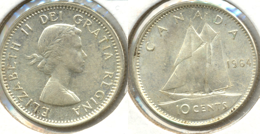 1964 Canada Dime EF-40