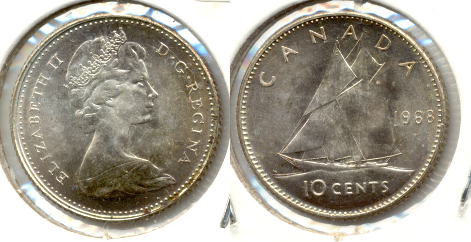 1968 Clad Canada Dime MS