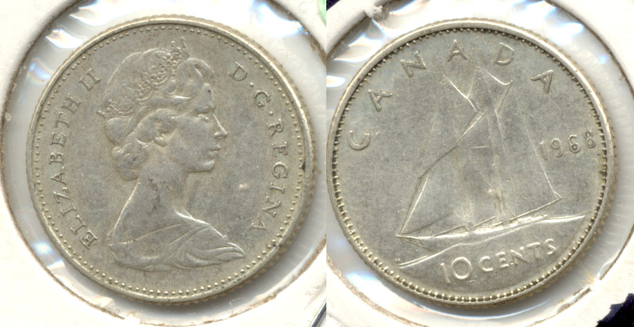1968 Silver Canada Dime EF-40