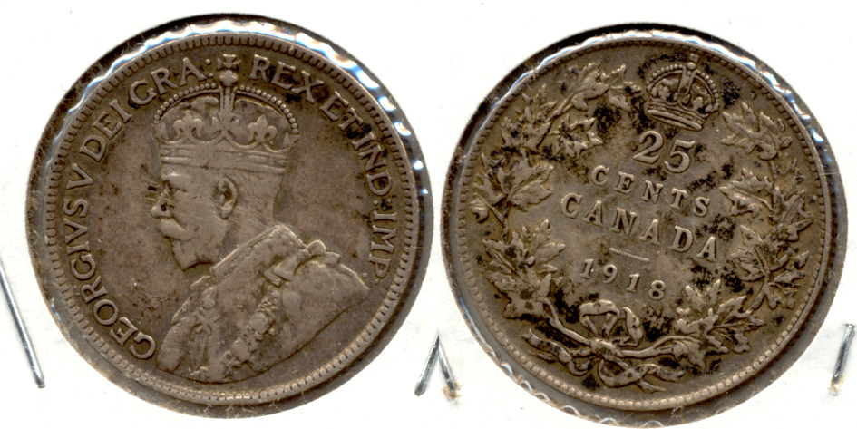 1918 Canada Quarter VF-30