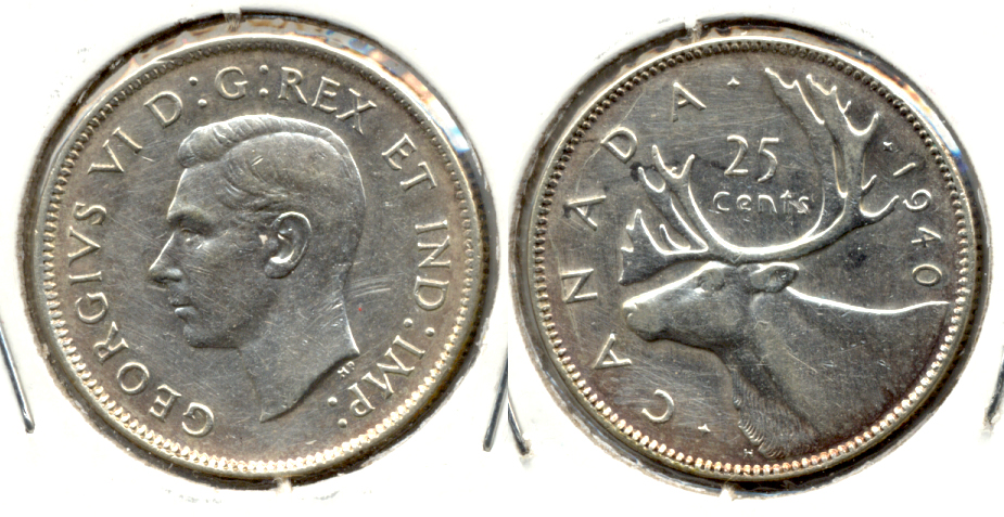 1940 Canada Quarter AU-50