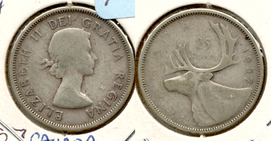 1957 Canada Quarter Good-4