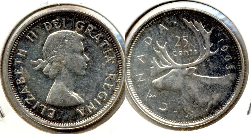 1963 Canada Quarter Circulated Prooflike