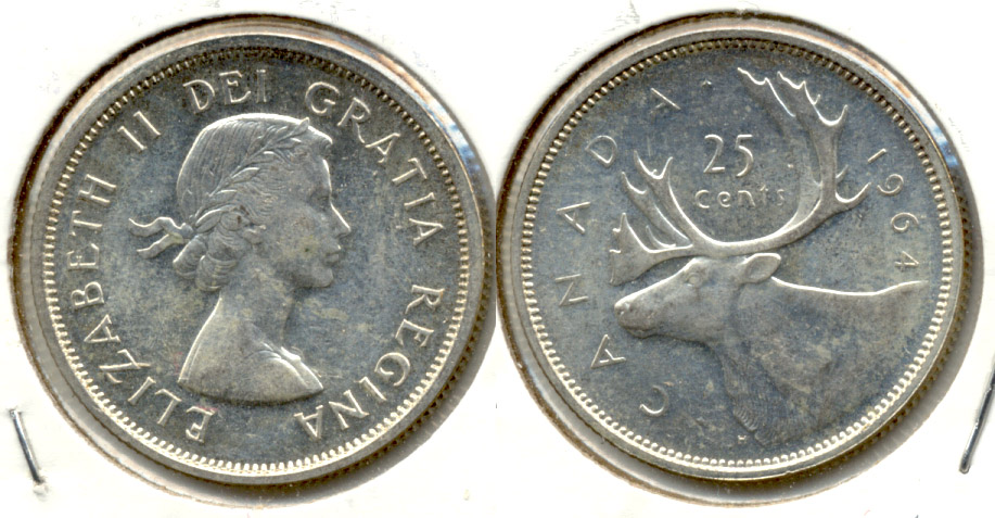 1964 Canada Quarter AU-50