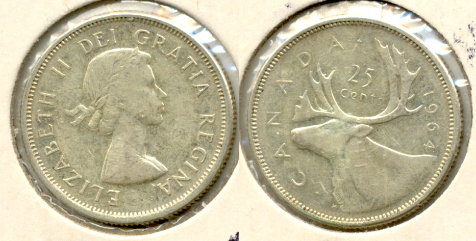 1964 Canada Quarter VF-20