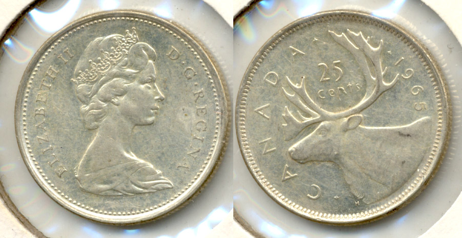 1965 Canada Quarter AU-50