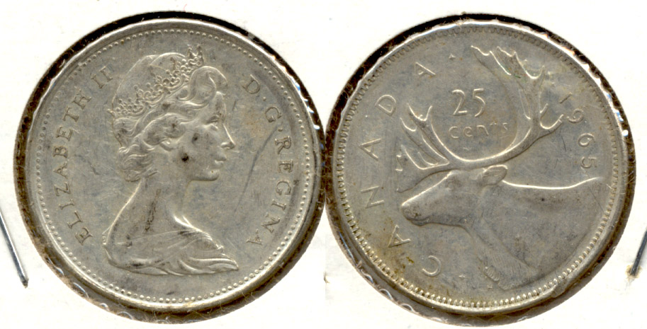 1965 Canada Quarter VF-20