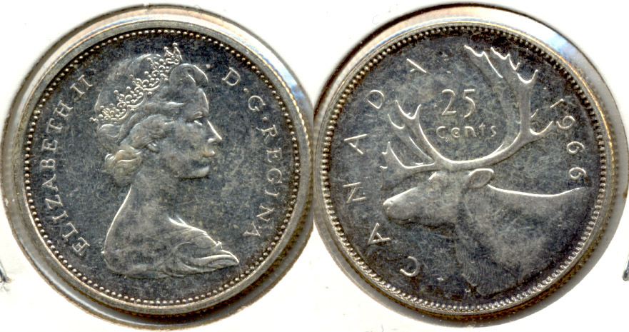 1966 Canada Quarter Circulated Prooflike