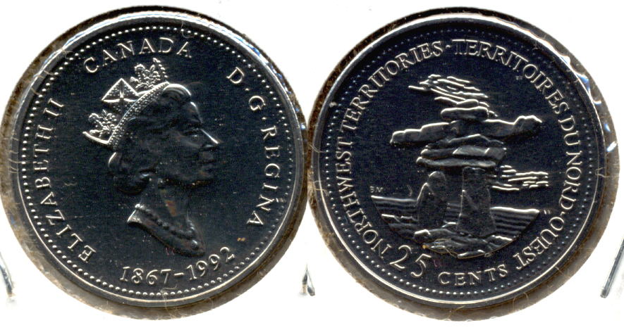 1992 Northwest Territories Canada Quarter Prooflike