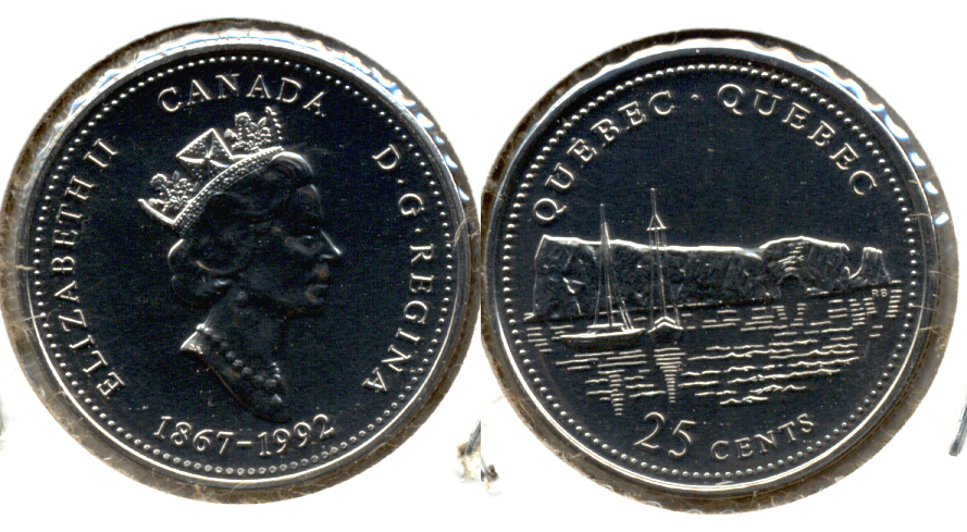 1992 Quebec Canada Quarter Prooflike