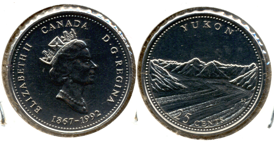 1992 Yukon Canada Quarter Prooflike