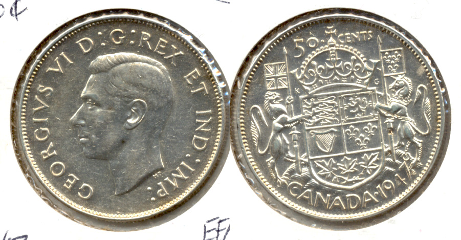 1947 Straight 7 Canada 50 Cents EF-40
