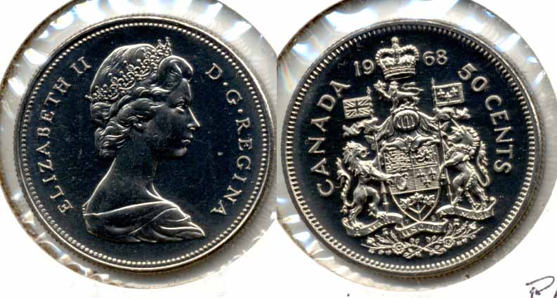 1968 Silver Canada 50 Cents Prooflike