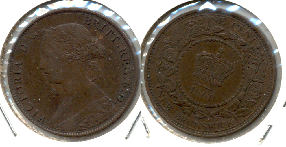 1861 New Brunswick Canada 1 Cent EF-45