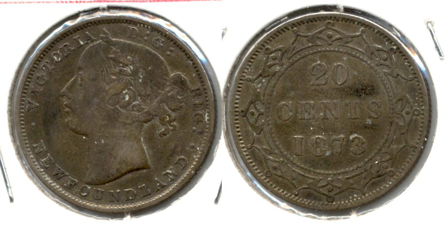 1873 Newfoundland Canada 20 Cents Fine-15