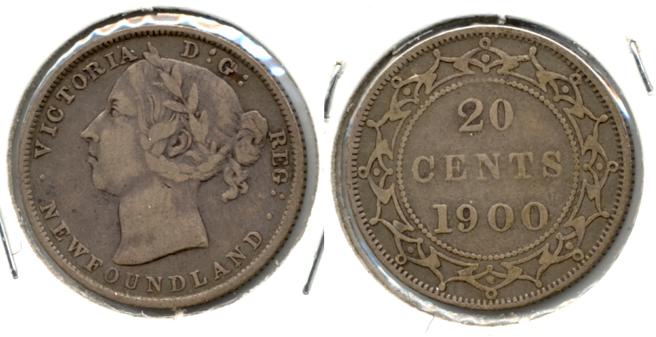 1900 Newfoundland Canada 20 Cents VF-20 a