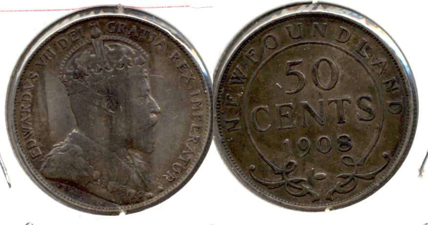 1908 Newfoundland Canada 50 Cents VF-20