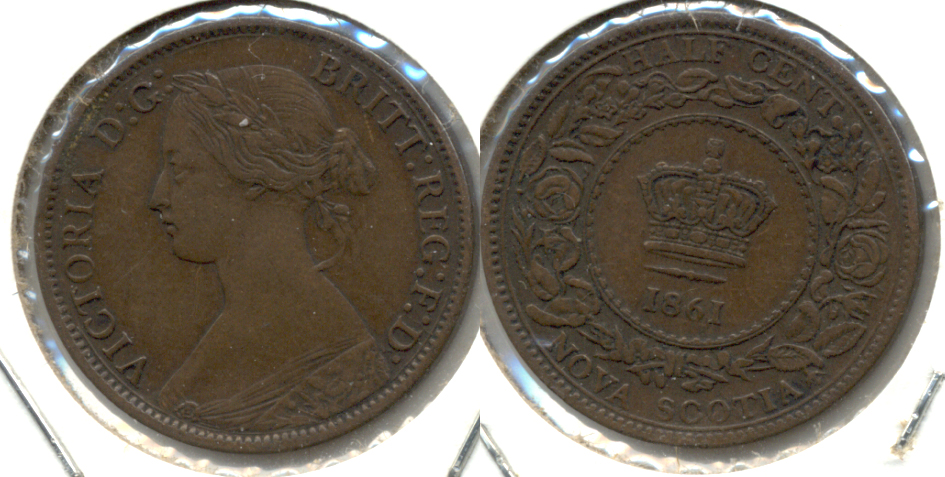 1861 Nova Scotia Canada Half Cent EF-40