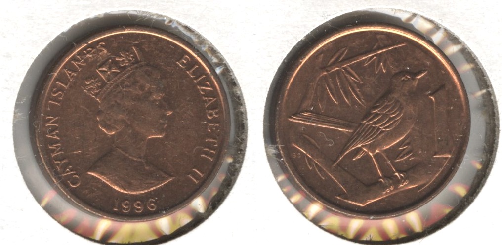 1996 Cayman Islands 1 Cent EF-40