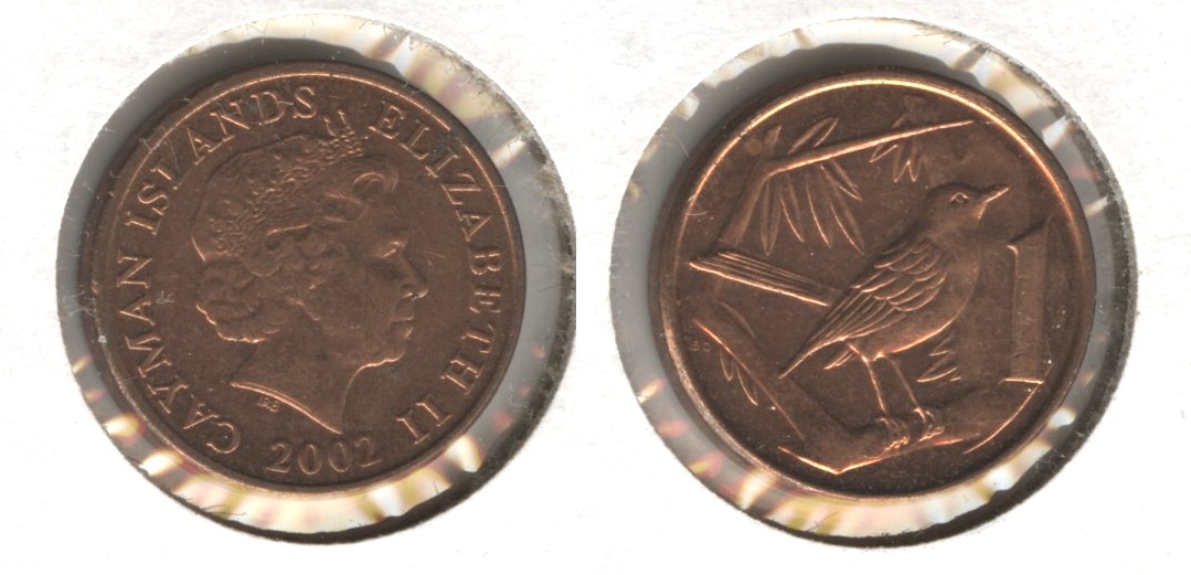 2002 Cayman Islands 1 Cent AU-50