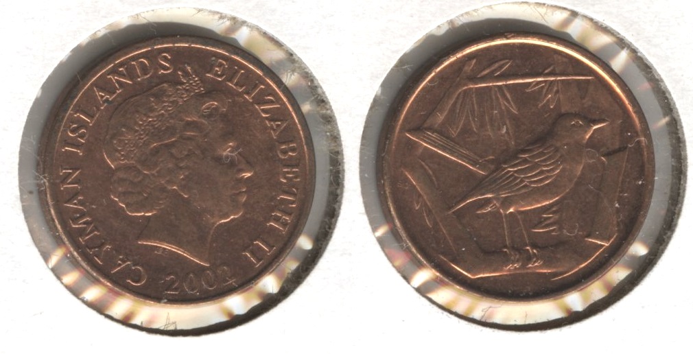 2002 Cayman Islands 1 Cent AU-50 #a