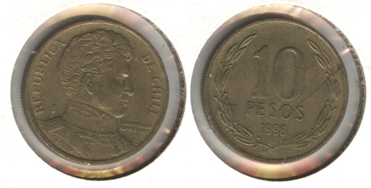 1996 Chile 10 Pesos EF-40
