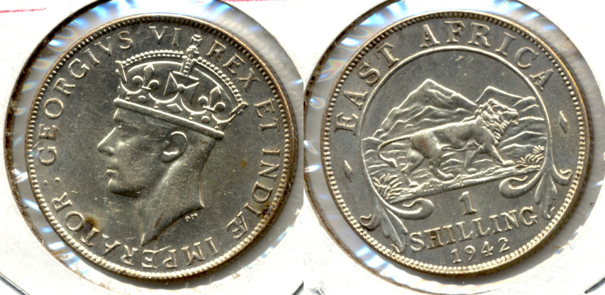 1942 British East Africa 1 Shilling AU-50