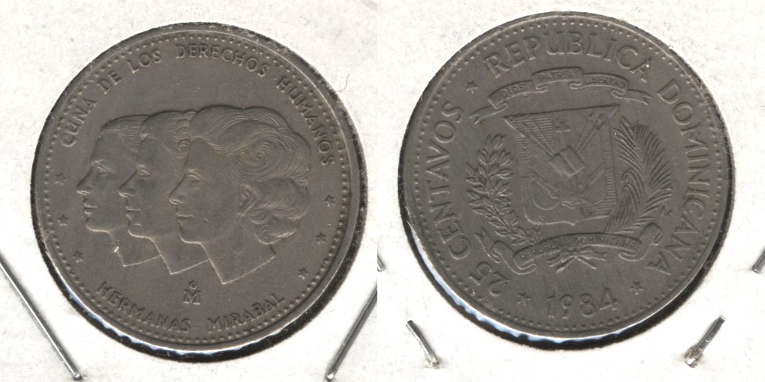 1984 Dominican Republic 25 Centavos EF-40