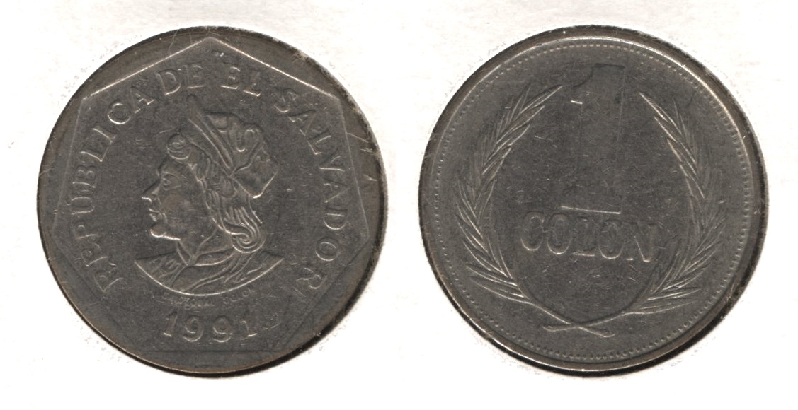 1991 El Salvador 1 Colon EF-40