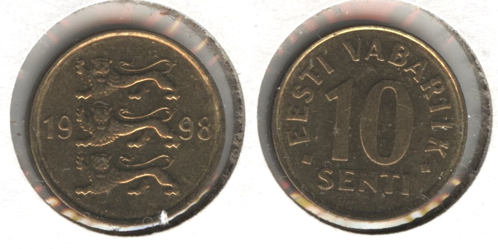 1998 Estonia 10 Senti AU-50