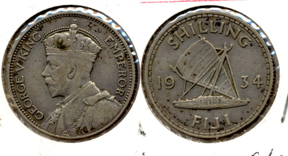 1934 Fiji Shilling VF-20