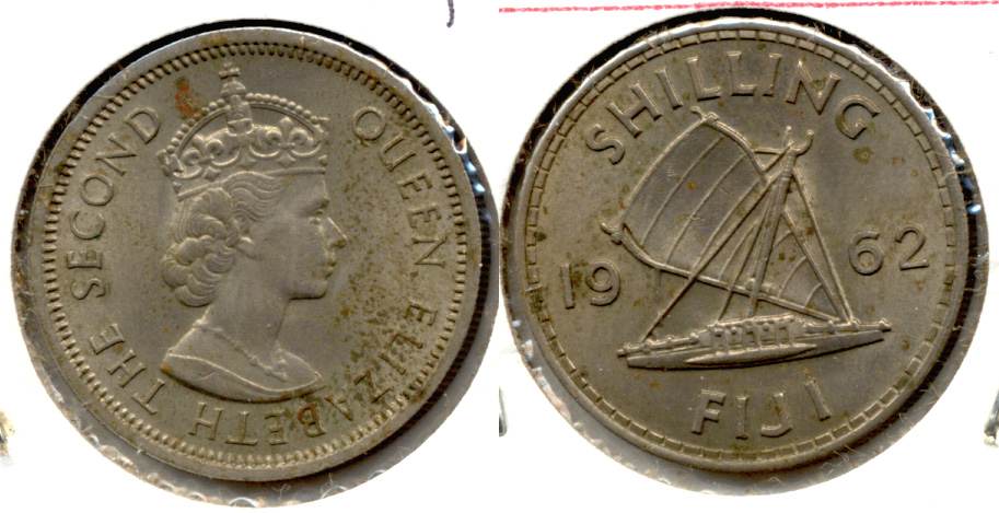 1962 Fiji Shilling AU-50