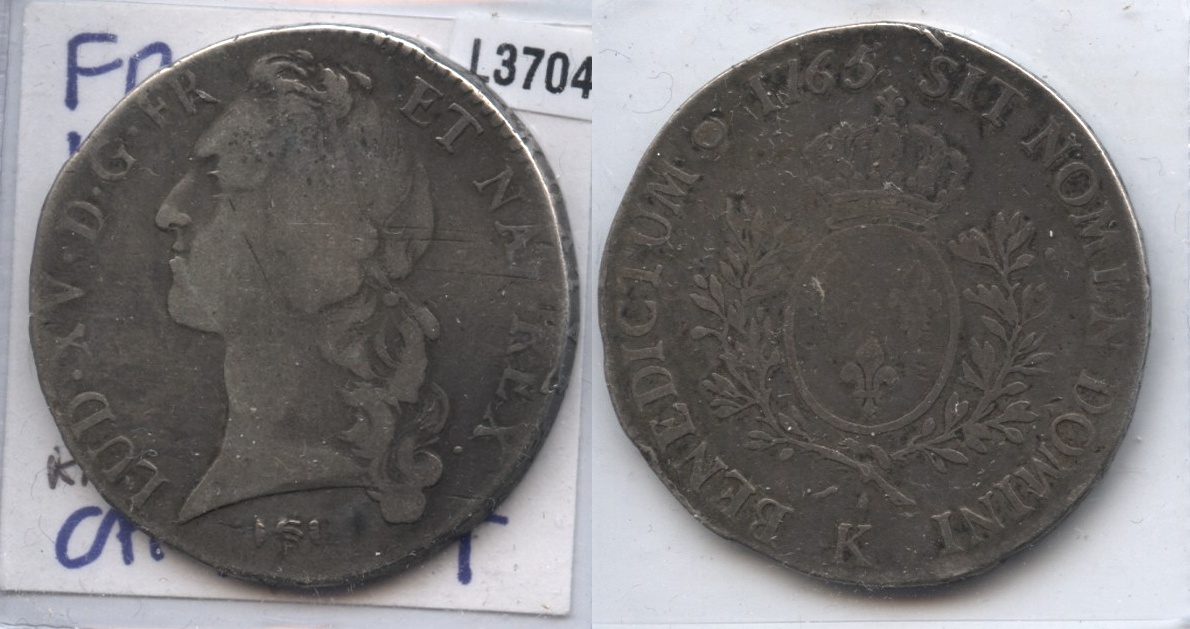 1765-K France 1 Ecu Fine-12