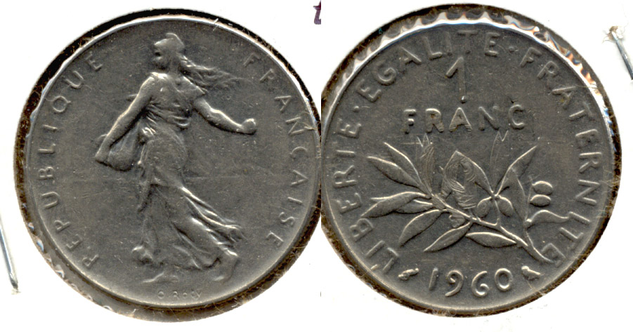 1960 France 1 Franc EF-40