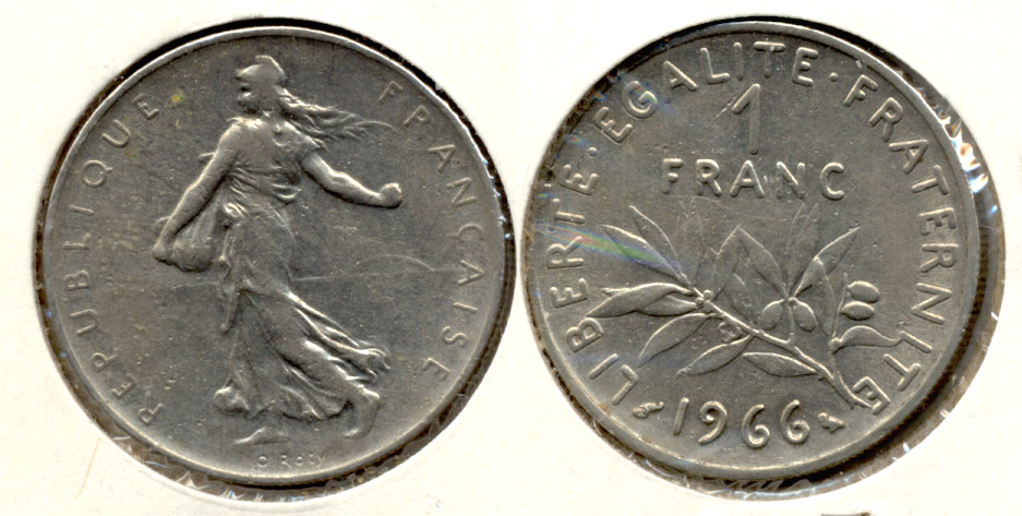 1966 France 1 Franc EF-40