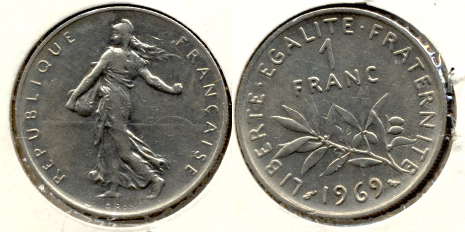 1969 France 1 Franc EF-40