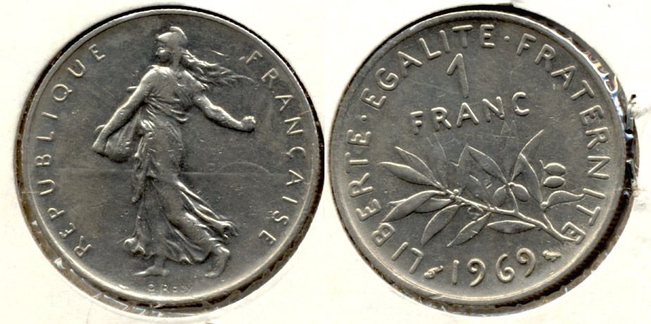 1969 France 1 Franc EF-40