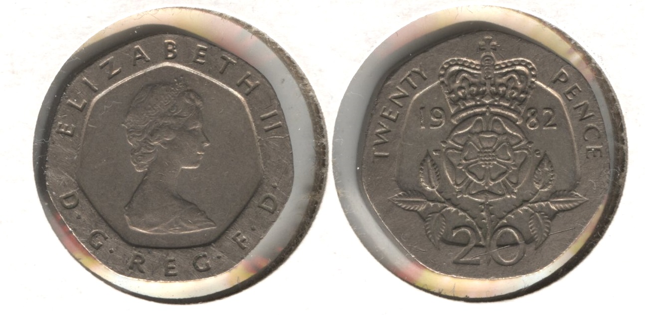 1982 Great Britain 20 Pence EF-40