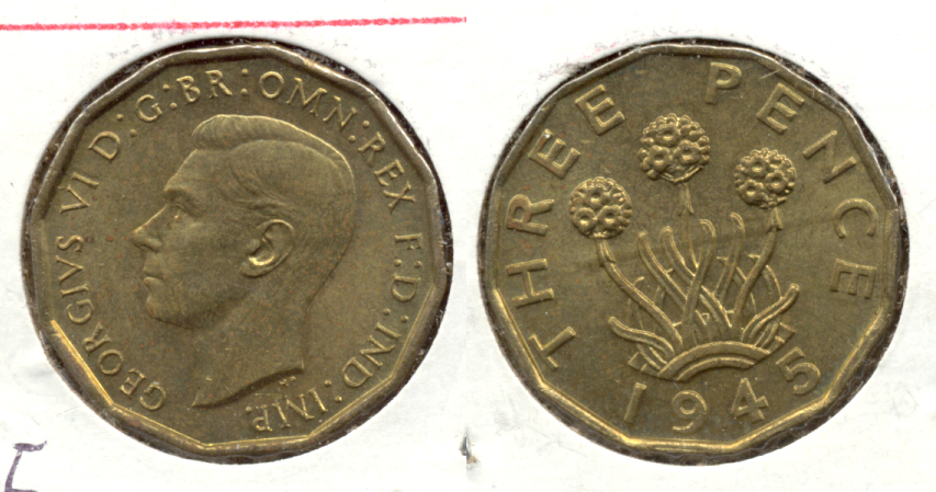 1945 Great Britain 3 Pence MS-60