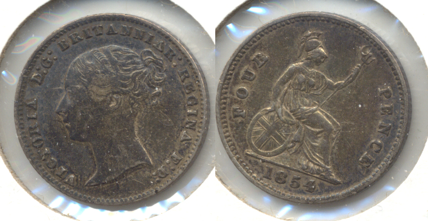 1854 Great Britain 4 Pence VF-20