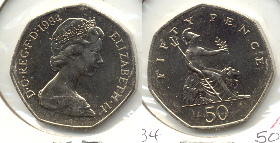 1984 Great Britain 50 Pence MS-60