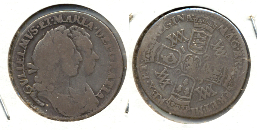 1693 Great Britain 6 Pence VG-8