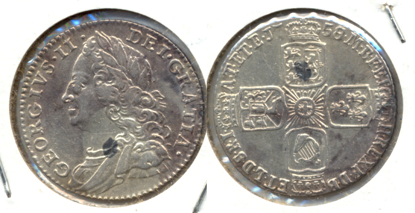 1758 Great Britain 6 Pence VF-30