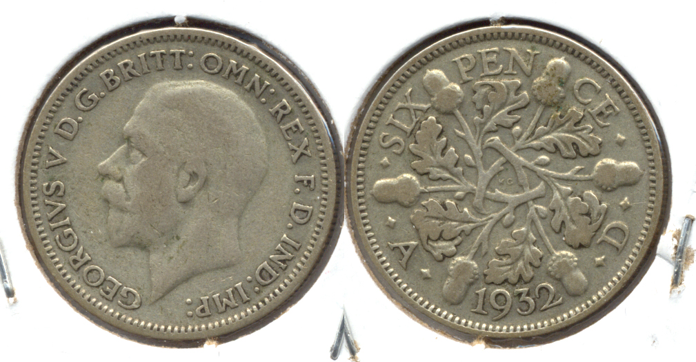 1932 Great Britain 6 Pence VF-20