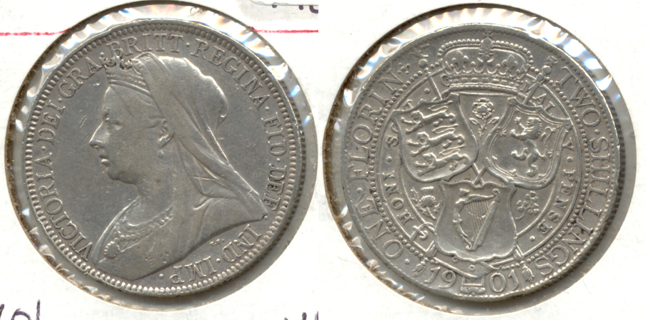 1901 Great Britain Florin VF-20