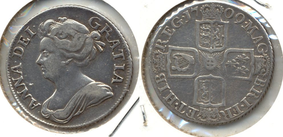 1709 Great Britain Shilling Fine-15