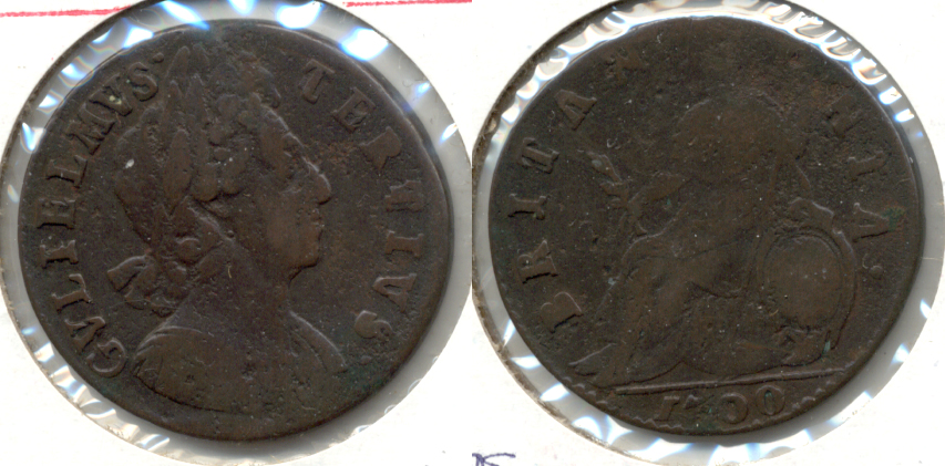 1700 Great Britain Half Penny Fine-12