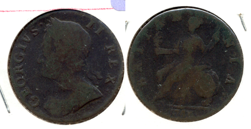 1746 Great Britain Half Penny VG-8