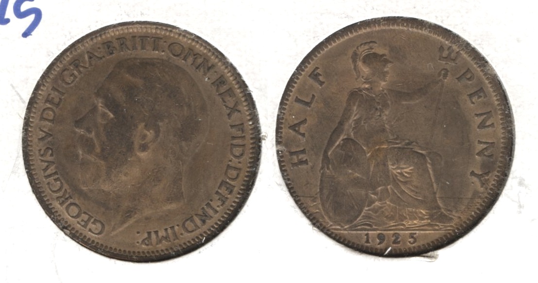 1925 Great Britain Half Penny EF-40